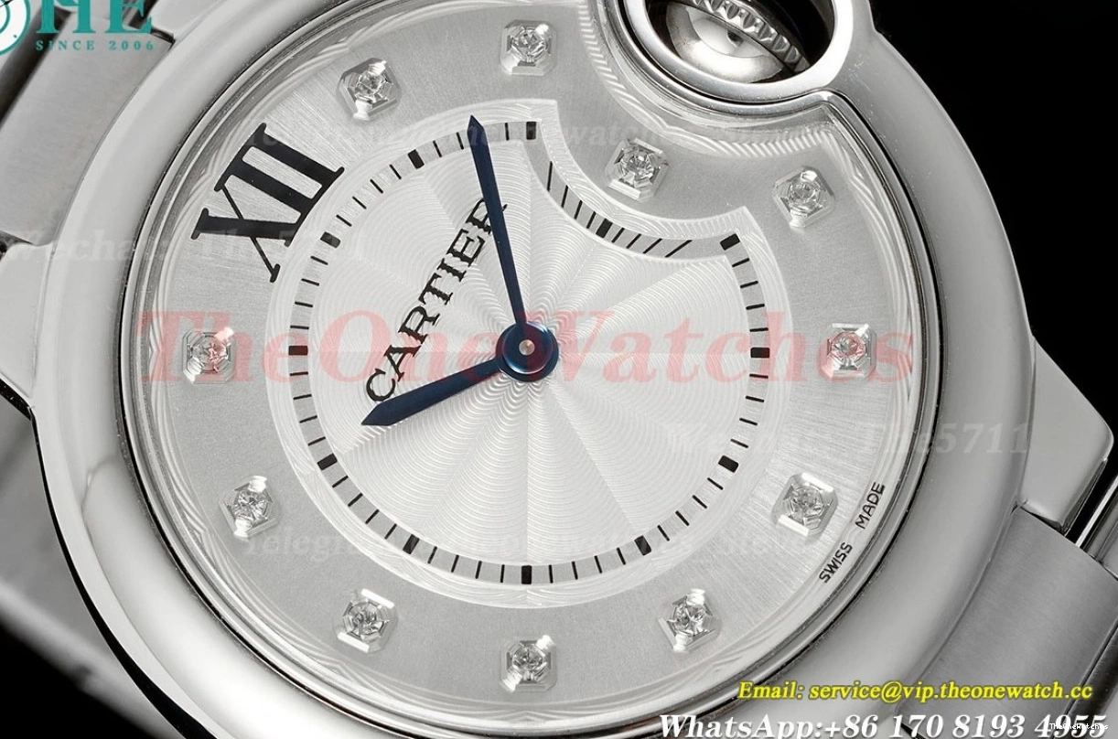 De AF 33mm Ballon White Dia Quartz Cartier SS SS Bleu 0414